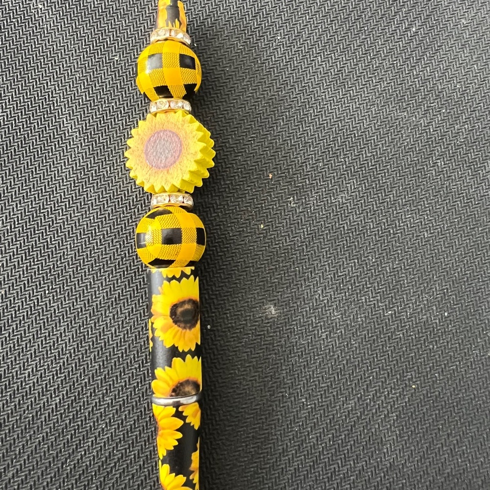 Sunflower Beaded Black Sunflower Pen